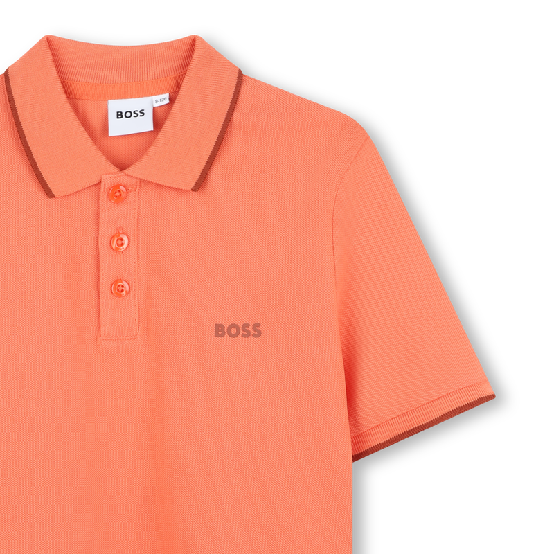 Plain cotton piqué polo shirt BOSS 
                    GARCON