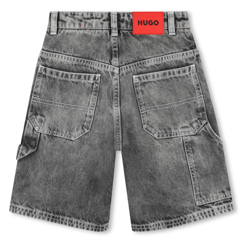 Denim Bermuda shorts with pockets HUGO 
                    GARCON
