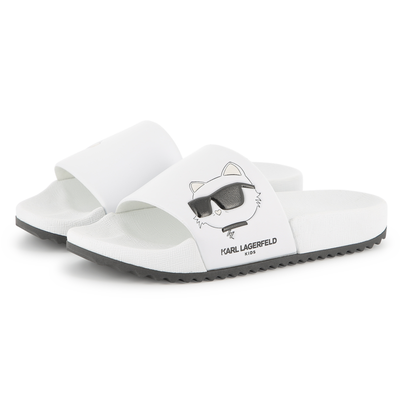 Sliders with raised print KARL LAGERFELD KIDS 
                    FILLE