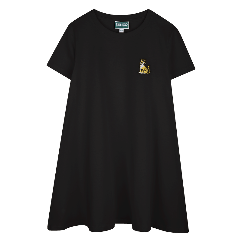 Embroidered badge flared dress KENZO KIDS 
                    FILLE