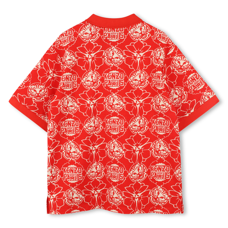 Printed cotton piqué polo KENZO KIDS 
                    GARCON