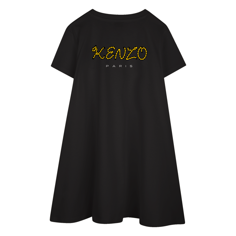Embroidered badge flared dress KENZO KIDS 
                    FILLE
